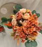 Burnt Orange Sunset Brides Bouquet and Buttonhole 
