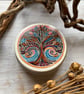 Storage tin tree for buttons, stitch markers, beads, knitting and sewing