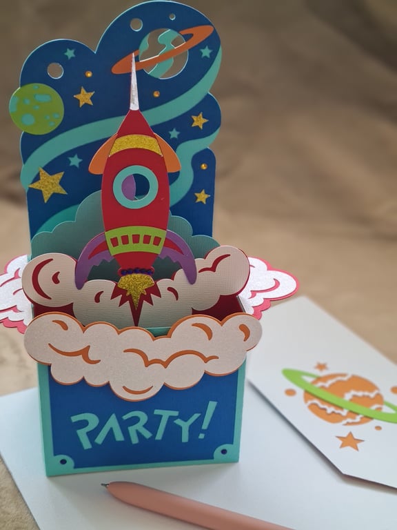 Rocket Pop Up box card