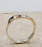 Golden Fusion Hammered Silver Ring with Cubic Zirconia - Size L - Image 5