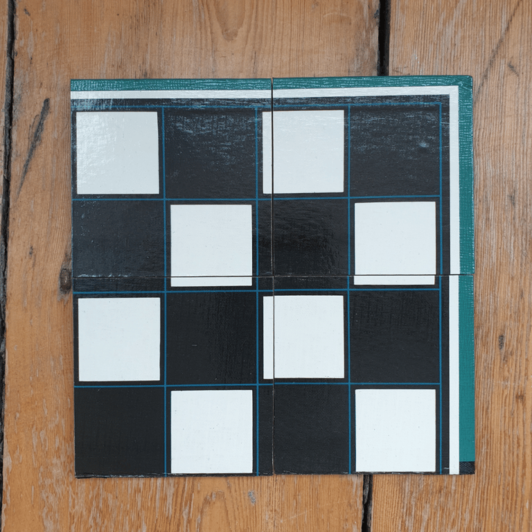 Draughts Chess Board Coasters - Upcycled from Real Board