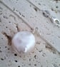Natural Pearl Necklace, Sterling Silver Satellite Chain, Coin Pearl Pendant - Image 5