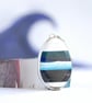 Cornish surfite pendant - blue stripes - Image 1