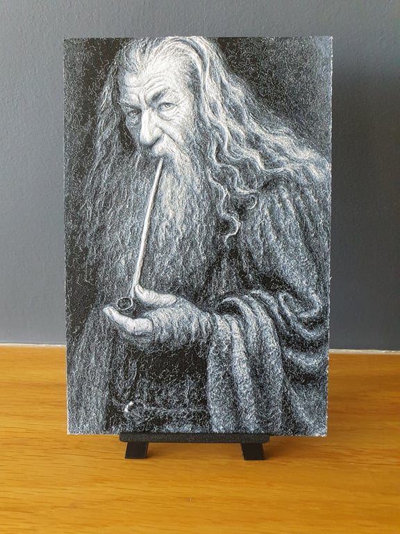 Gandalf The Grey LOTR Hueforge Portrait 3D Printed Artwork Print