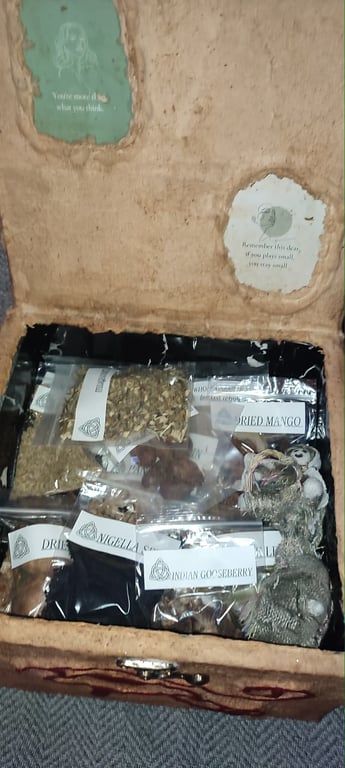Witchy Supplies  Curiosity Box full of goodies for spell casting supplies Herbs