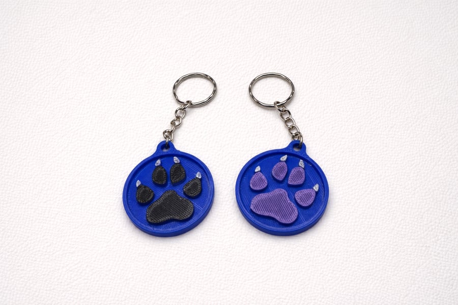 Paw Print Keychain - Any 3 keychains for 5 - See our bundle listing