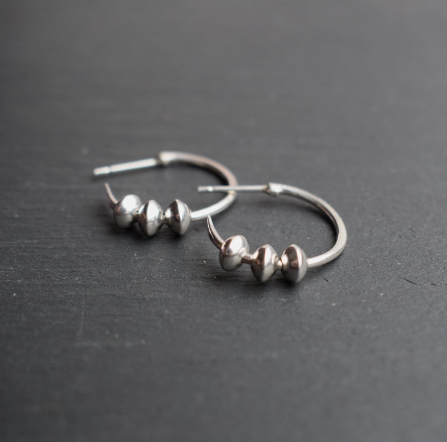 Hoop Earrings with Charms - Silver Hoops
