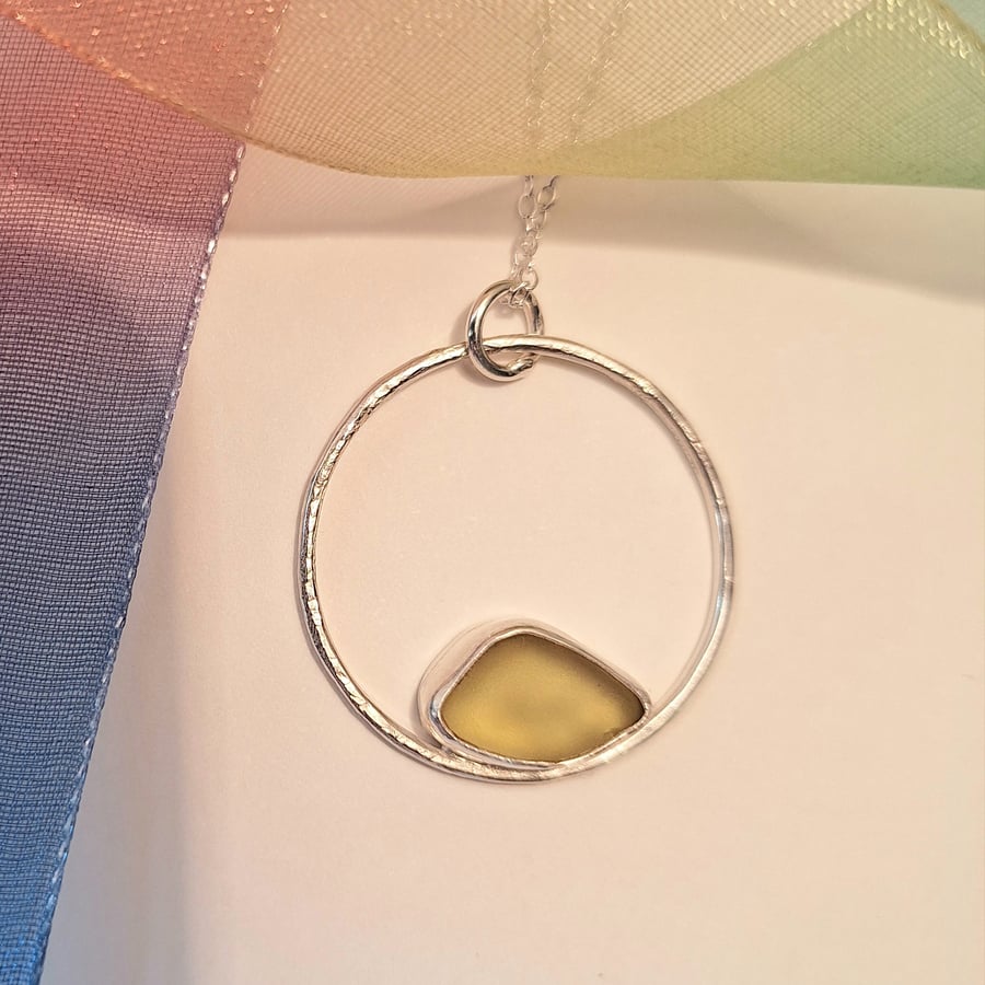Yellow Seaglass Pendant