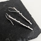 Sterling Silver Drop Earrings, Handmade Urban Design