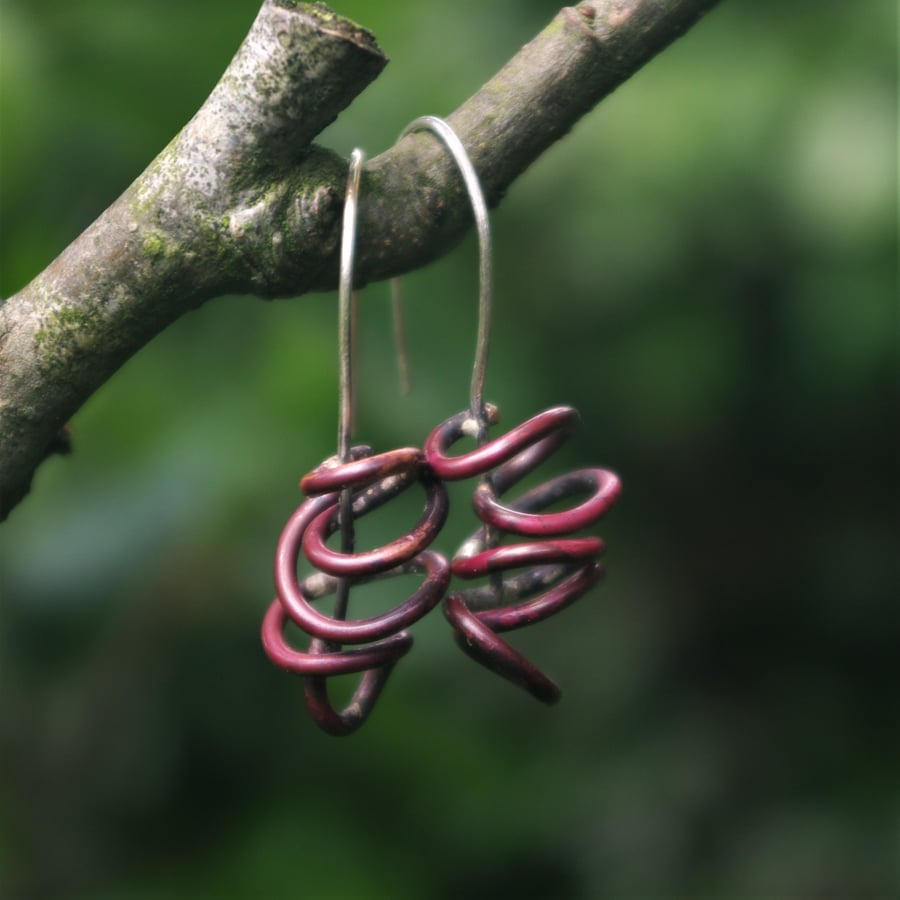 Copper  Squiggle Earrings