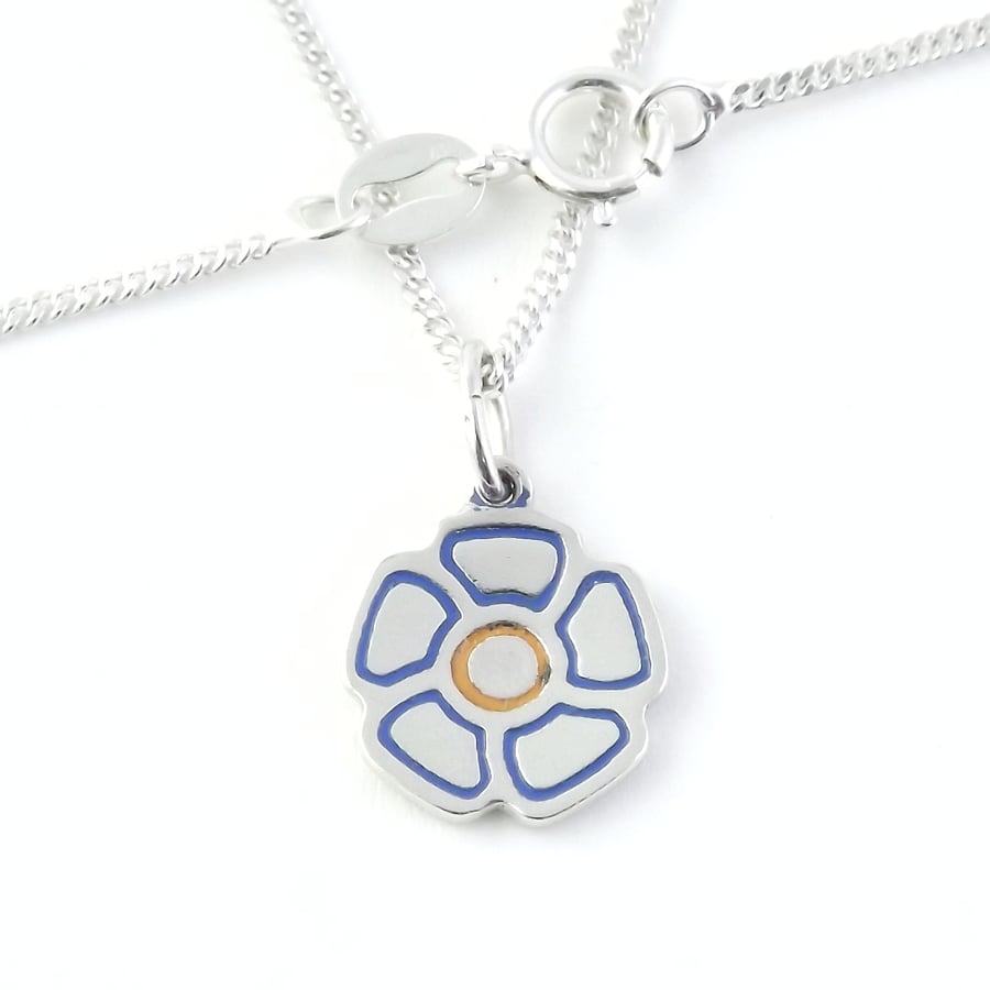 Flower Pendant (Small), Handmade from Sterling Silver