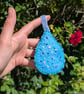 Beaded Raindrop Felt Ornament with sequins and satin ribbon