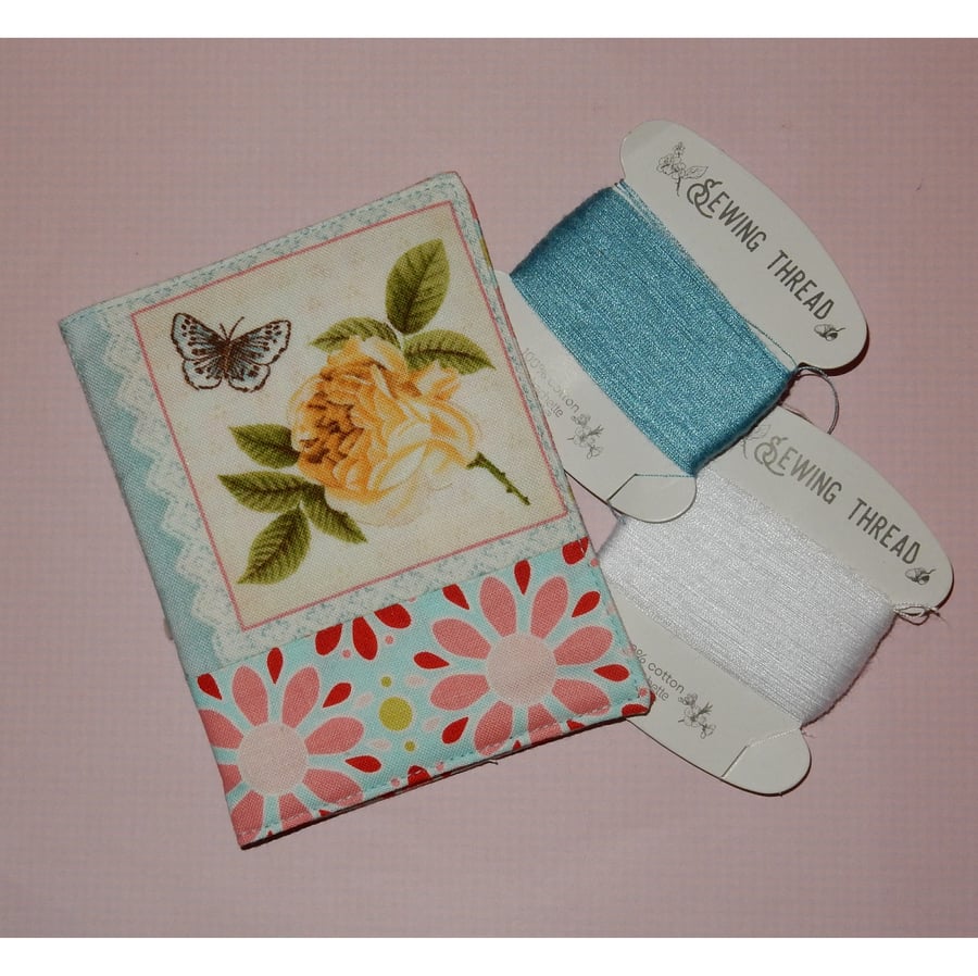 Needle case - pretty rose and butterfly