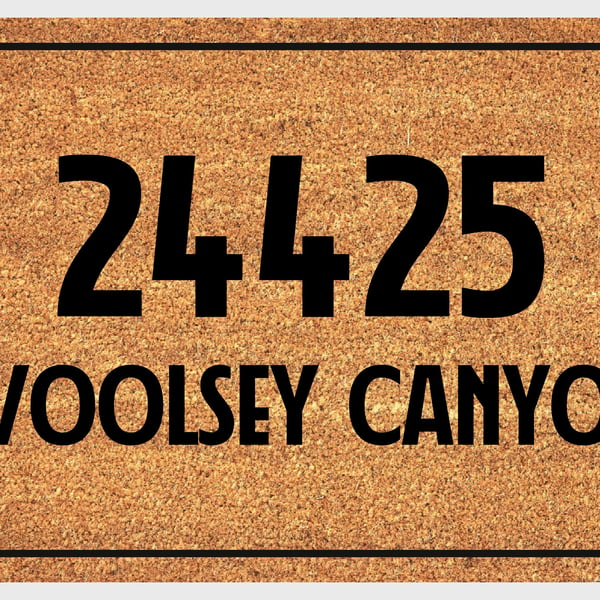 Address Door Mat - Personalised Street Address Welcome Mat - 3 Sizes