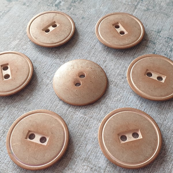 1 & 1 8" 28mm 44L colour 237 Dusty Gold designer Buttons, x 2 