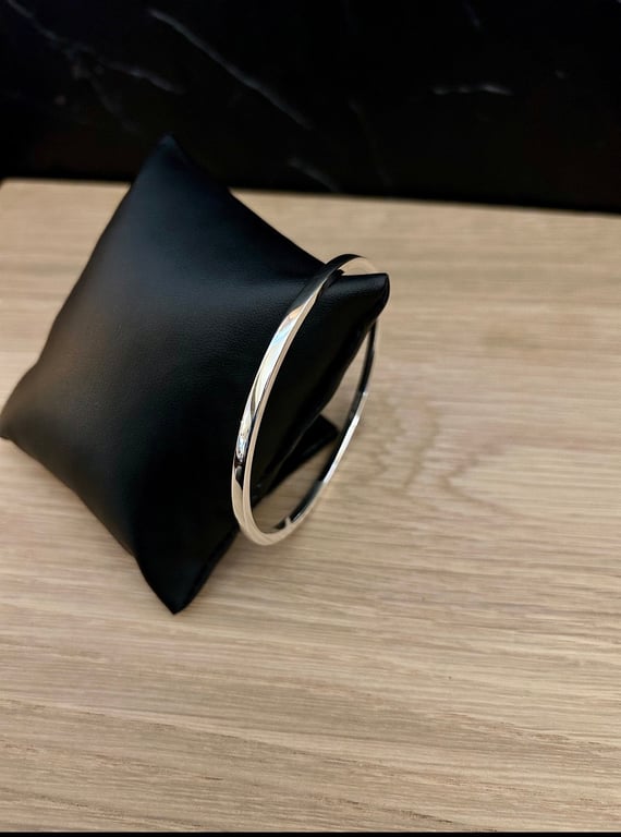 "Pathways" - Sterling Silver Bangle - Made to any size - 3mm Square