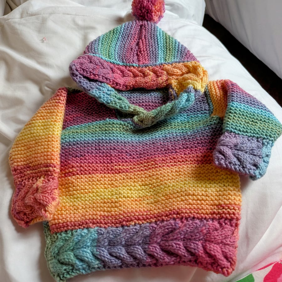 3 to 6 month old jumper with hood.