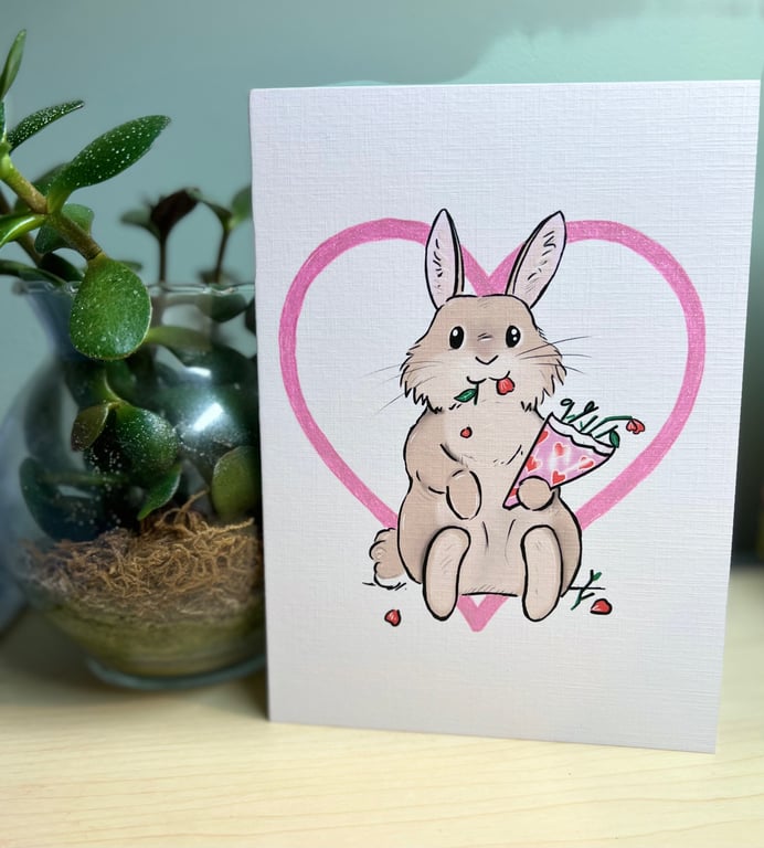 Hungry bunny Valentine’s Day card
