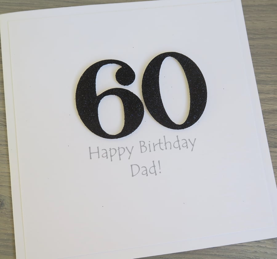 SALE Half Price handmade 60th birthday card - personalised