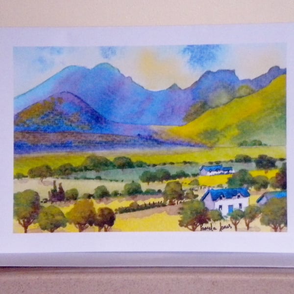 Moody Mountain, Isle Of Sky, Highlands Art Greetings Card, A5, Blank inside