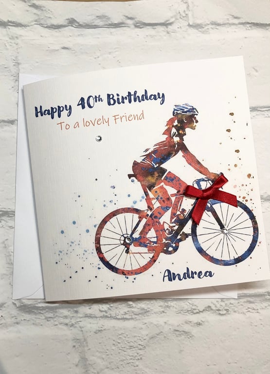 Cycling Birthday Card For Her Bike Happy Birthday Mum Sister Best Friend 30th 40