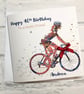 Cycling Birthday Card For Her Happy Birthday Mum Sister Best Friend 30th 40th et - Image 1