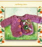 Orange Blush Cardigan Decorated with Embroidered Flowers