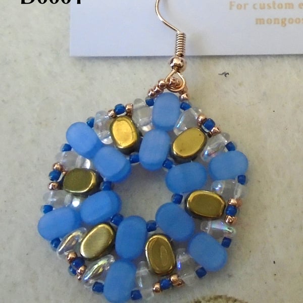 Hexagonal bead earrings (customisable)