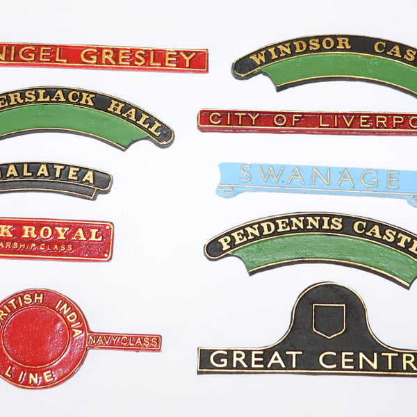 Heritage Steam Engine Nameplates from