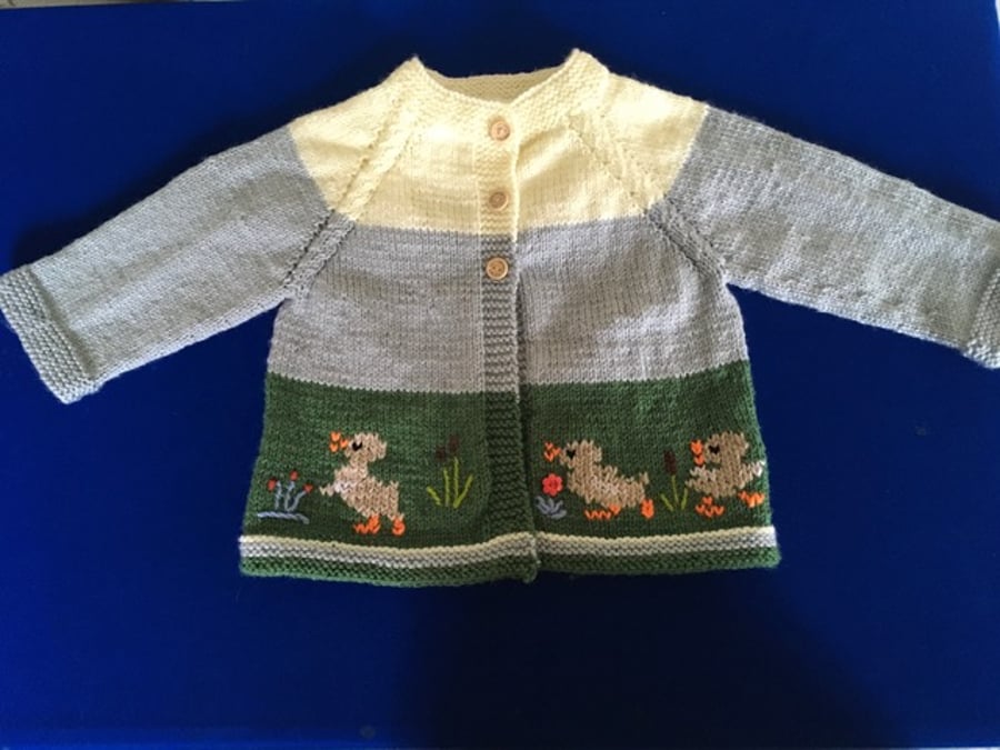 Duckling Cardigan  Age 1 - 2 years