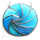 Ripwave Turquoise Stained Glass Suncatcher Handmade Sea 016