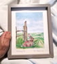 Watercolour print of a Southdowns Sussex Rabbit - Image 7