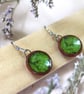 Handmade Green Glazed Ceramic Earrings, Hypoallergenic Stainless Steel, Natural  - Image 6
