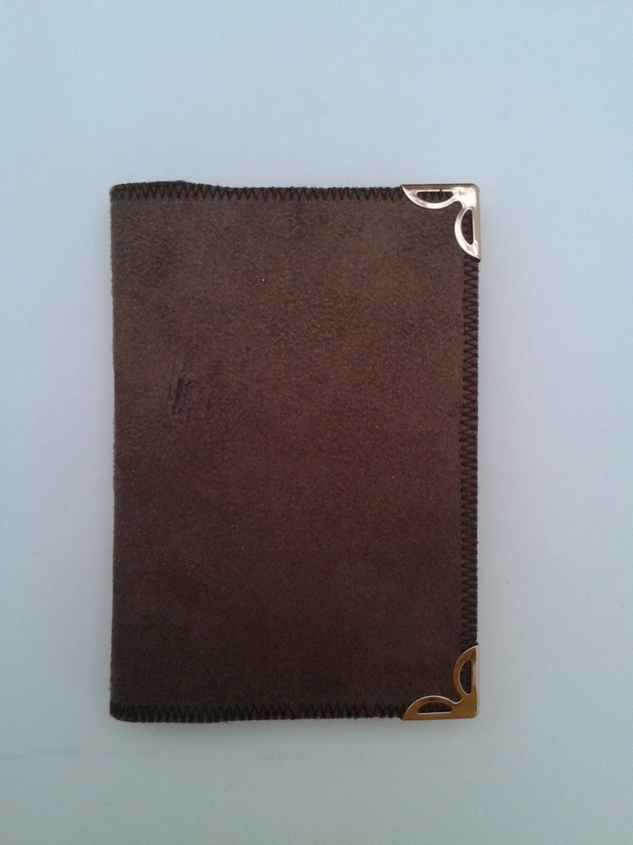 Business, credit card holder brown faux suede