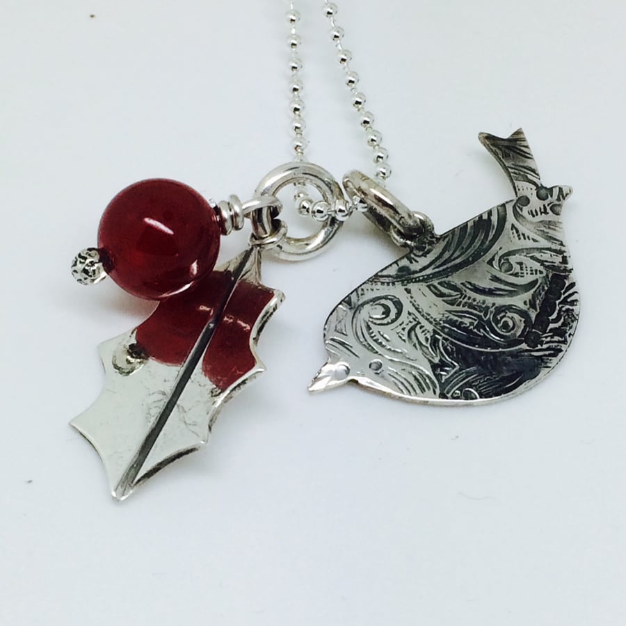 Robin and Holly necklace - Sterling Silver