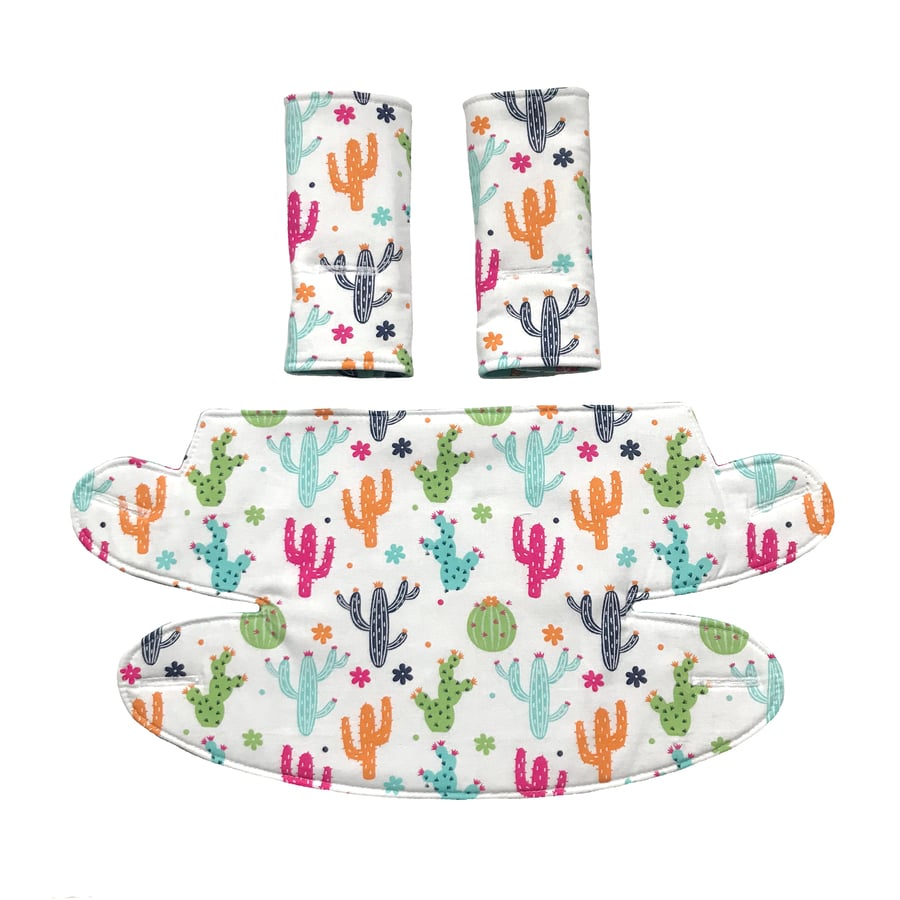 ERGO 360 BABY CARRIER Teething Drool Pad Covers in Cactus Feathers Pineapples