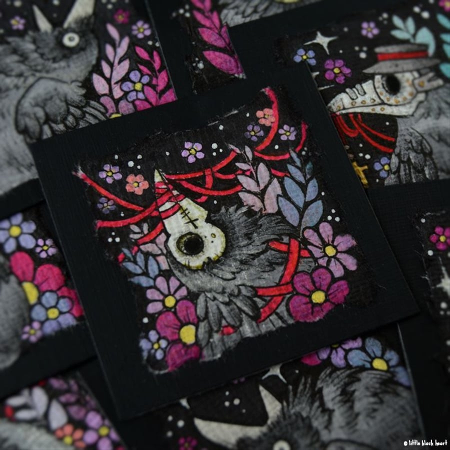 mini crow no. 7 - original twinchie illustration