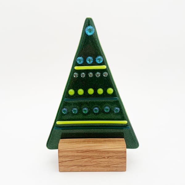 Fused Glass Christmas Tree - Handmade Fused Glass Sculpture