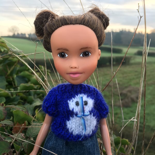 Girl festival folk in a Christmas jumper