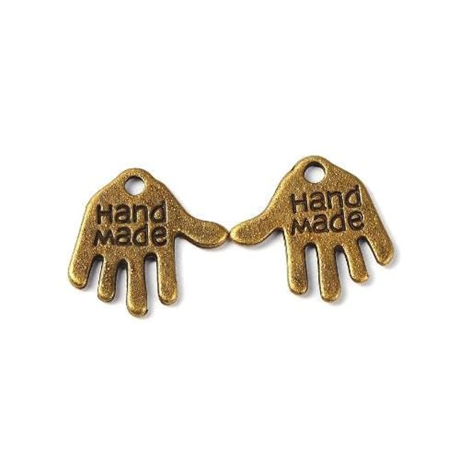 Tibetan Silver Hand Made Charms - Steampunk Antique Bronze, 12mm - Pack of 50 - 