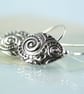 Silver Petal Dainty Spiral Drops Spiral Pattern Art Nouveau Birthday Bridesmaid  - Image 8