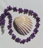 Purple Jade Crystal Gemstone Statement Beaded Necklace "Harmony Cascade"