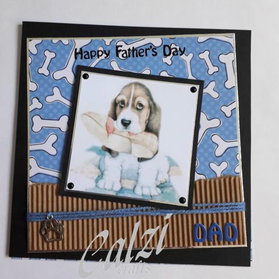 Puppy With Slipper Father's Day Card