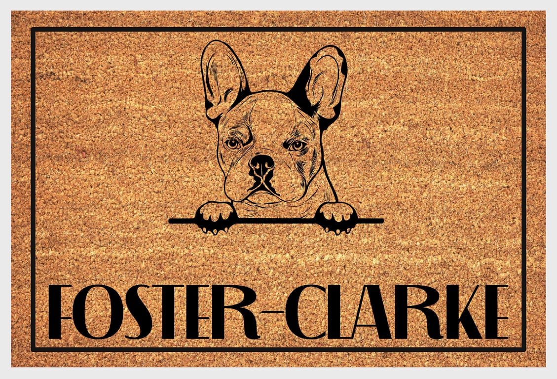 French Bulldog Door Mat No.2 - Personalised French Bulldog Welcome Mat - 3 Sizes