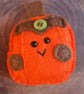 'Pumpkin' pocket hug for Autumn hand sewn in wool blend felt (B) - Image 2