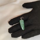 Pendant Green Aventurine crushed Turquoise inlay accent