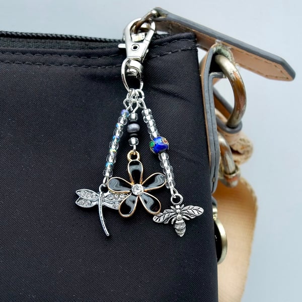 Bag Charm, Bee, Dragonfly & Flower, Birthday, Thank You Teacher, Gifts For Her