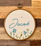 Personalised Baby Name Embroidery floral Hoop - Islamic Nursery Decor