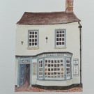 Little shopfront small original gouache painting 
