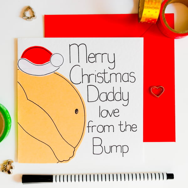 Christmas Card From The Bump To A Daddy To Be, Daddy From The Baby Bump